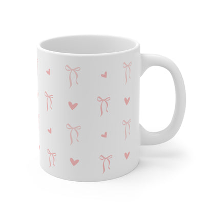 Charming Bow and Heart Cute Coffee Cup